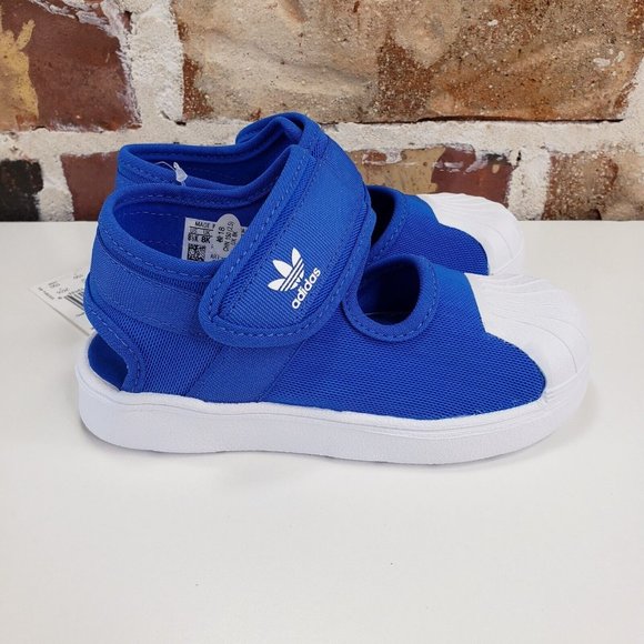 NWT Adidas Superstar 360 Unisex Toddler Sandals Shoes 8.5K Blue/White EF7415 - Picture 5 of 9